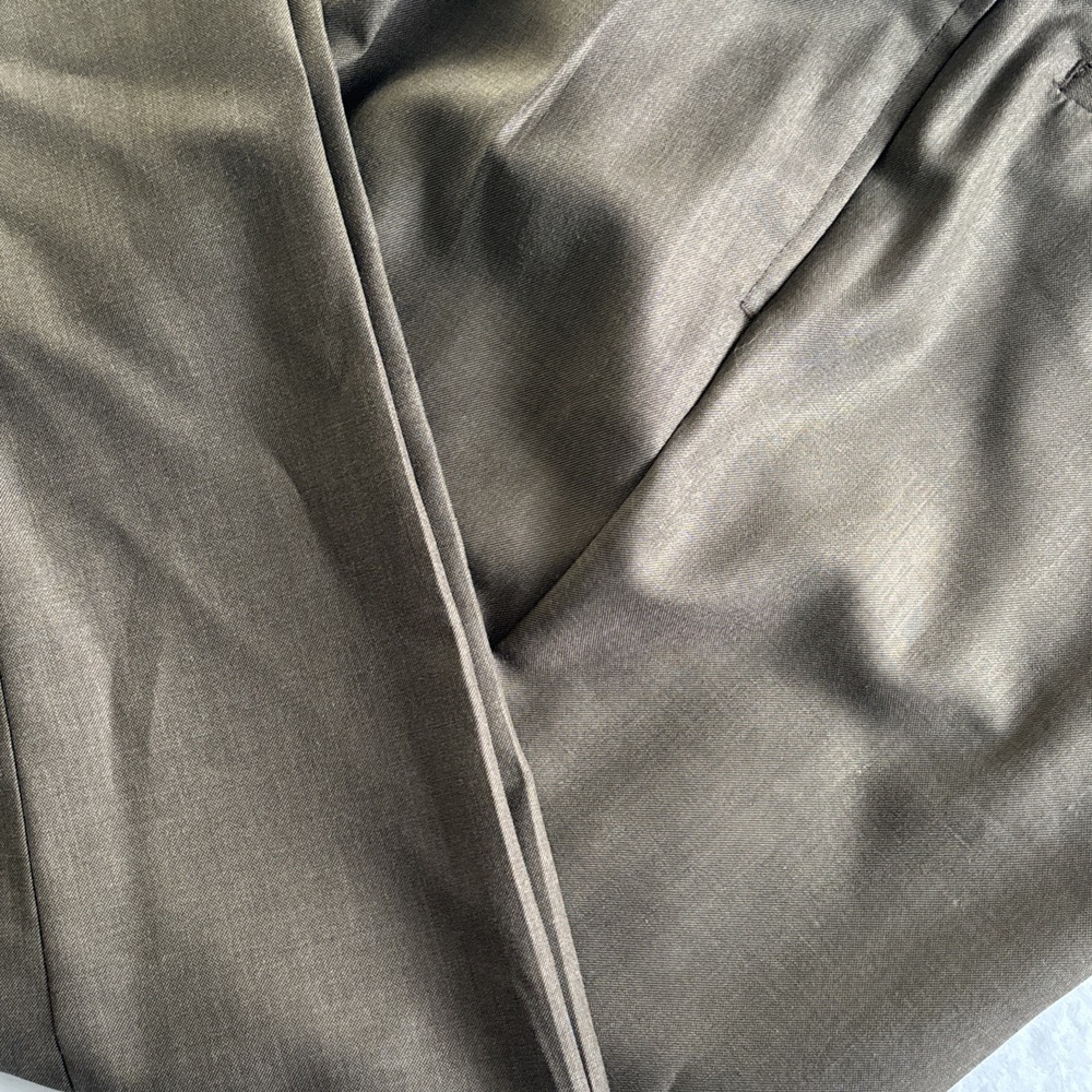 Lauren Ralph Lauren Dress Pants Men 36x30 Taupe Pleated Cuffed NWT - Picture 2 of 3